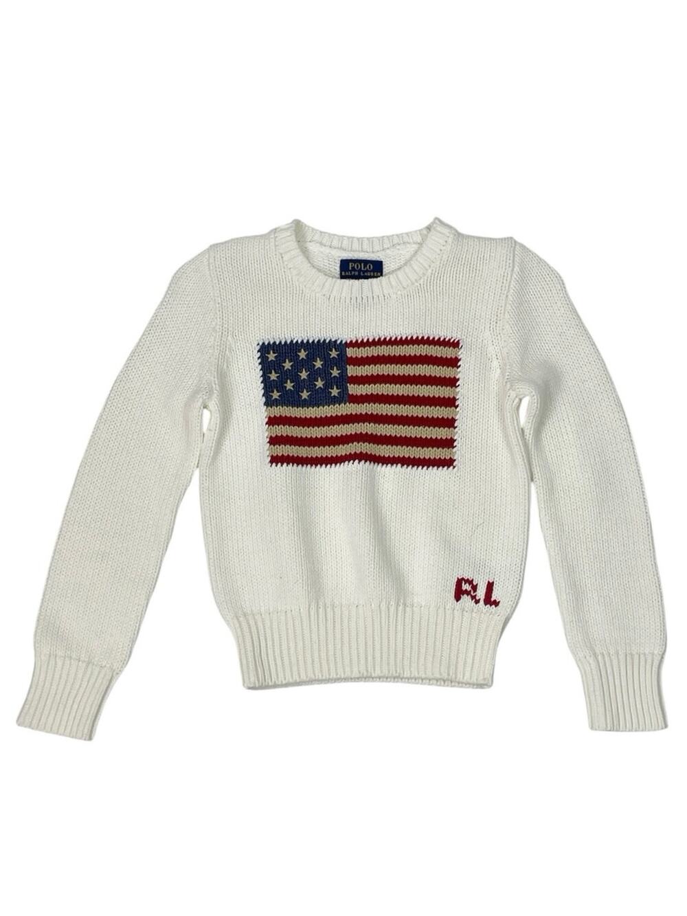 Polo Ralph Lauren Kid's Flag Crew Neck Long Sleeve Sweater 7